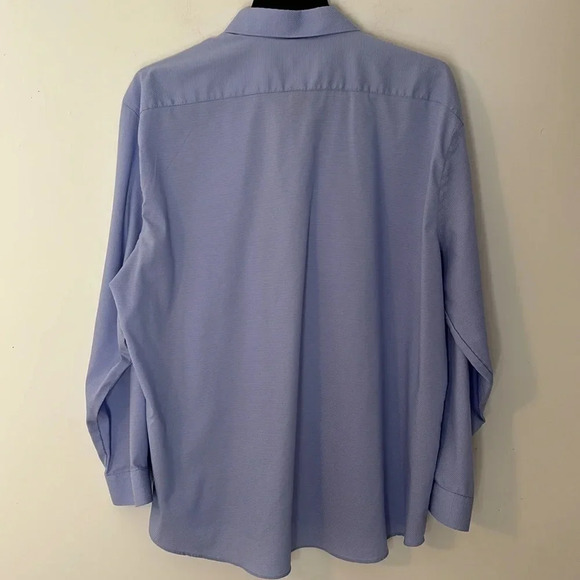 J Ferrar Dress Button Collar Shirt Mens XXL Blue Textured Slim Fit Stretch - Picture 5 of 8